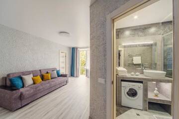 Фото номера Апартаменты с балконом Апартаменты Apartland Ploshad Pobedy г. Минск 14