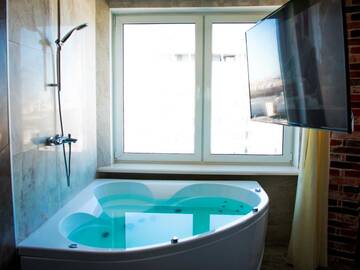 Фото номера Лофт Апартаменты Jacuzzi Luxe Apartment City Centre, Панорамный вид на Минск г. Минск 6