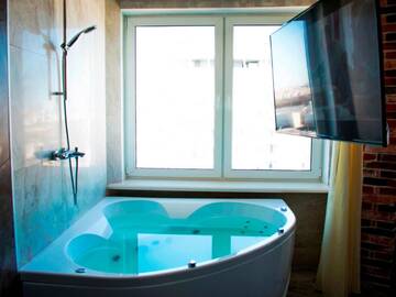 Фото Апартаменты Jacuzzi New ApartComplex Kaskad, Панорамный вид на центр Минска г. Минск 1